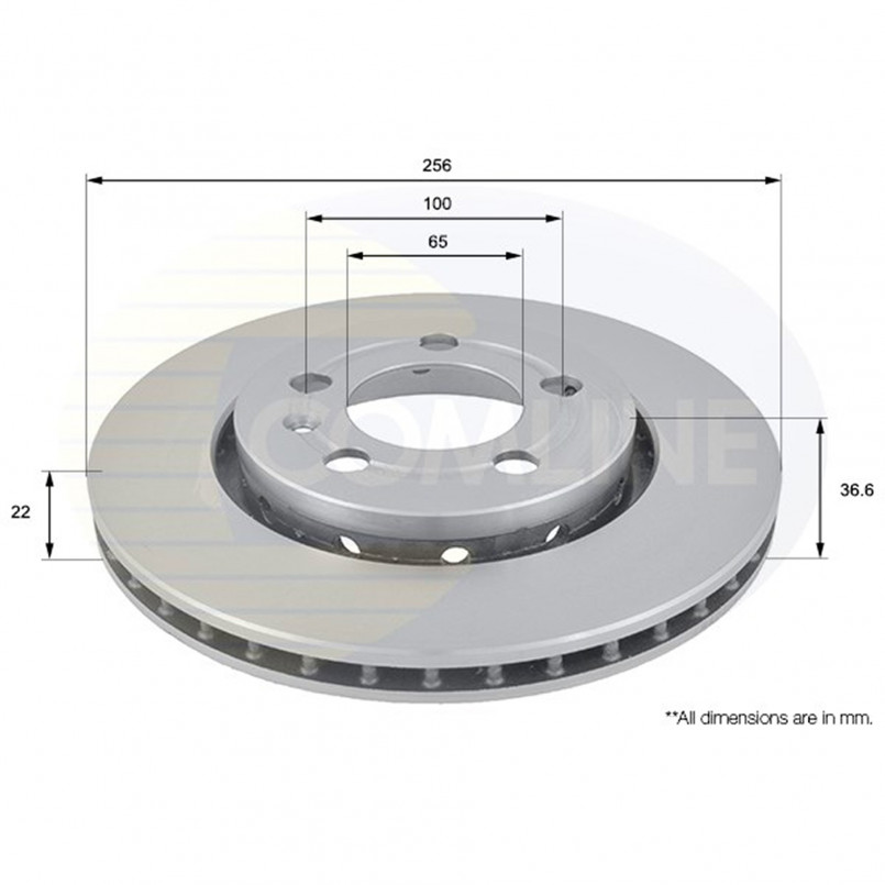ADC1447V Comline - Диск гальмівний вентильований з покриттям
