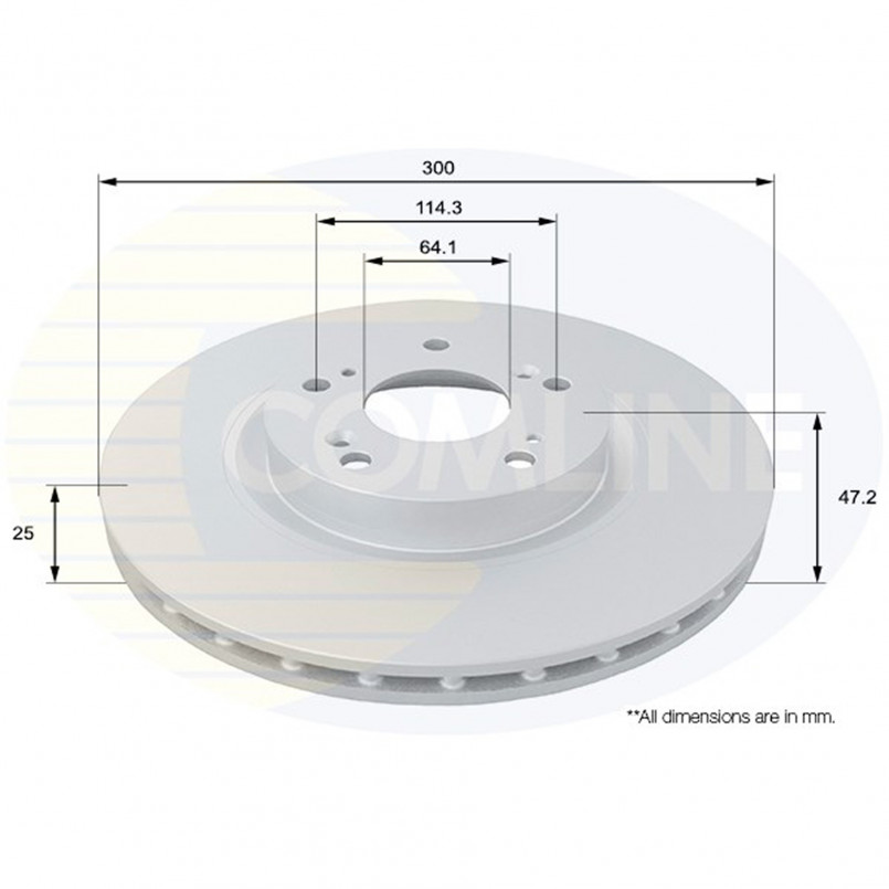 ADC0568V Comline - Диск гальмівний вентильований з покриттям