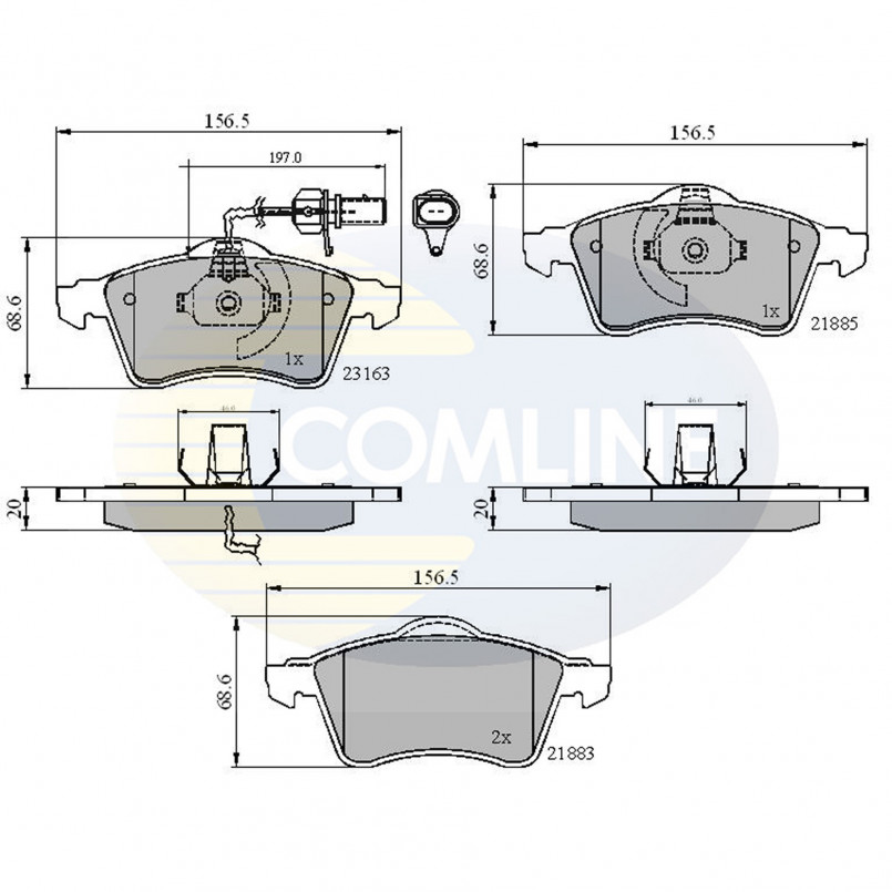 CBP1852 Comline - Гальмівні колодки до дисків