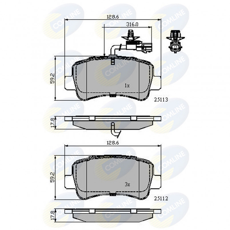 CBP12105 Comline - Гальмівні колодки до дисків