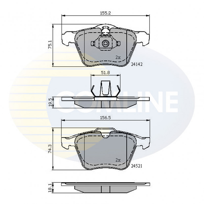 CBP01608 Comline - Гальмівні колодки до дисків