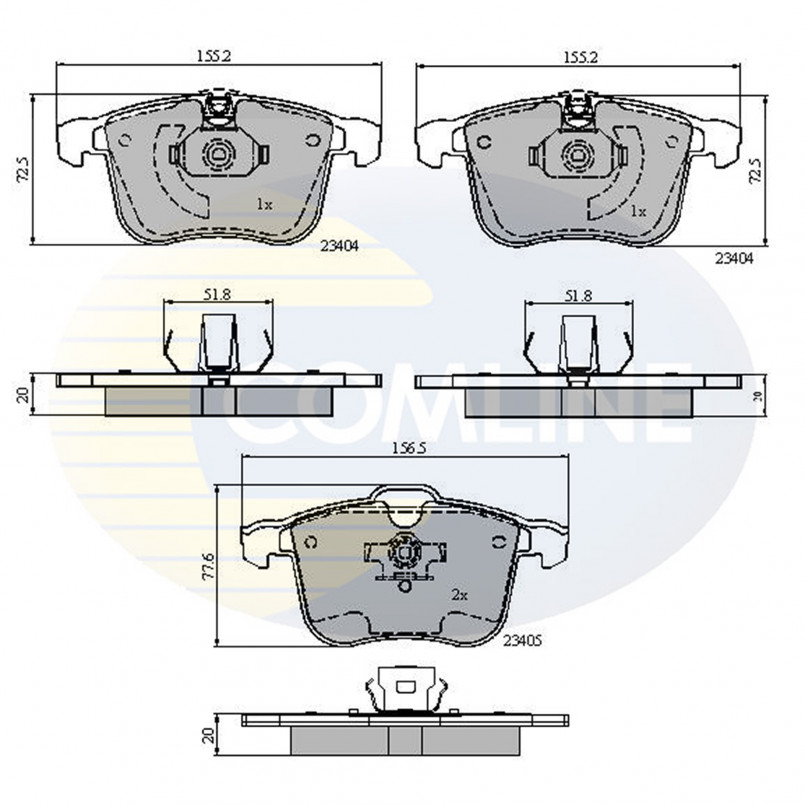 CBP01593 Comline - Гальмівні колодки до дисків
