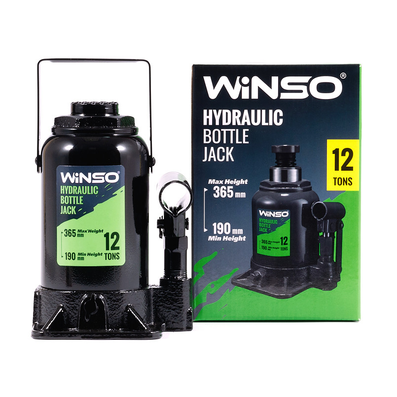 Домкрат гідравлічний, телескопічний, 12т., висота 190-365мм., картона упаковка (4 шт/ящ)