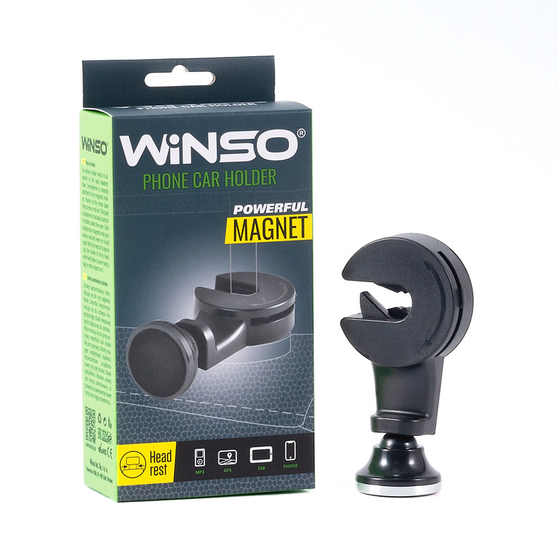 Тримач телефону автомобільний WINSO, магнітний на трубку підголовника сидіння (100шт./уп.)