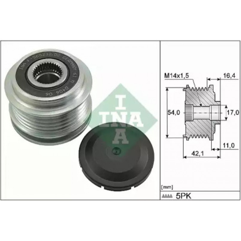 535 0286 10 INA - Механізм вільного ходу (муфта) генератора