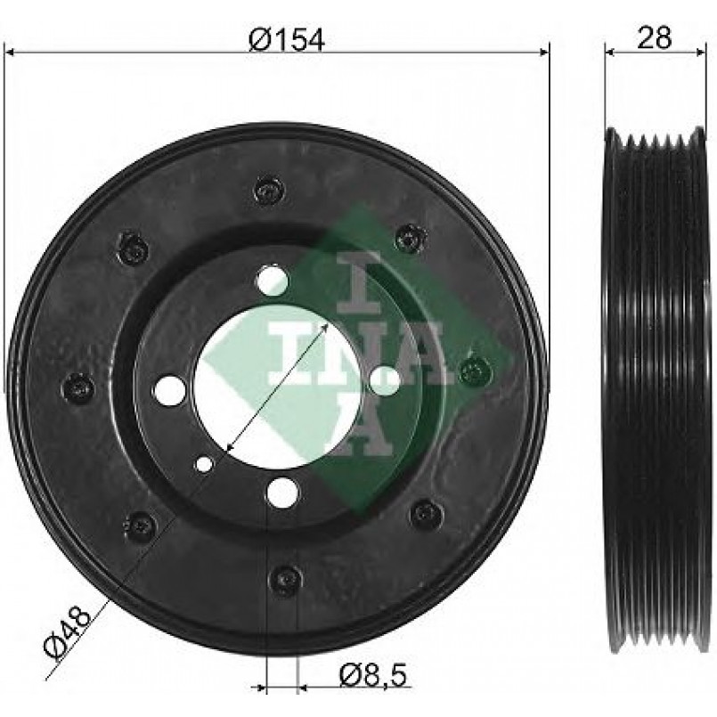 544 0081 10  INA - Шків колінчастого валу (демпфер)