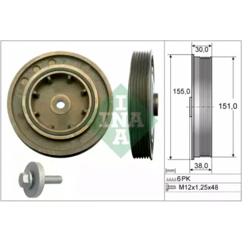 544 0101 20  INA - Шків колінчастого валу (демпфер)  !!! Заміна для 544 0053 20