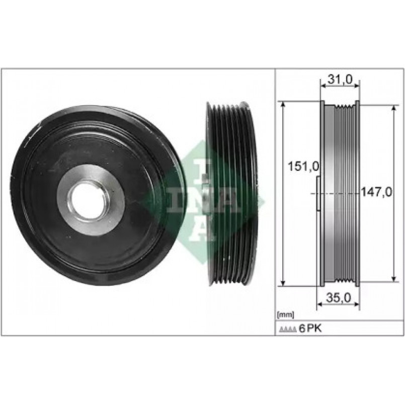 544 0110 10  INA - Шків колінчастого валу (демпфер)