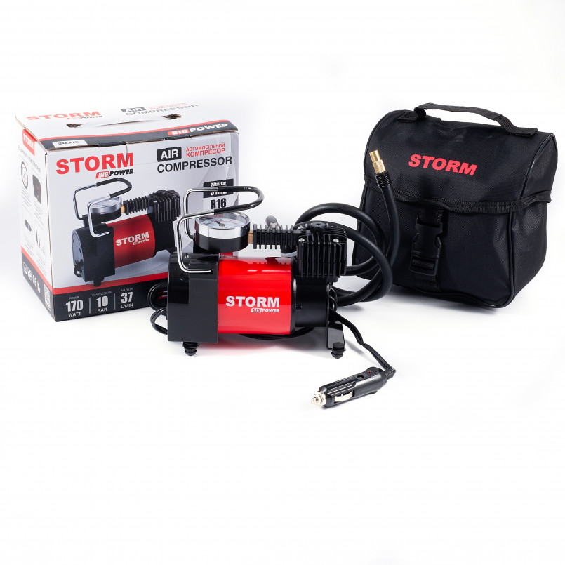 Компресор автомобільний STORM Big Power 10 Атм, 37 л/хв,  170 Вт (8 шт/ящ)