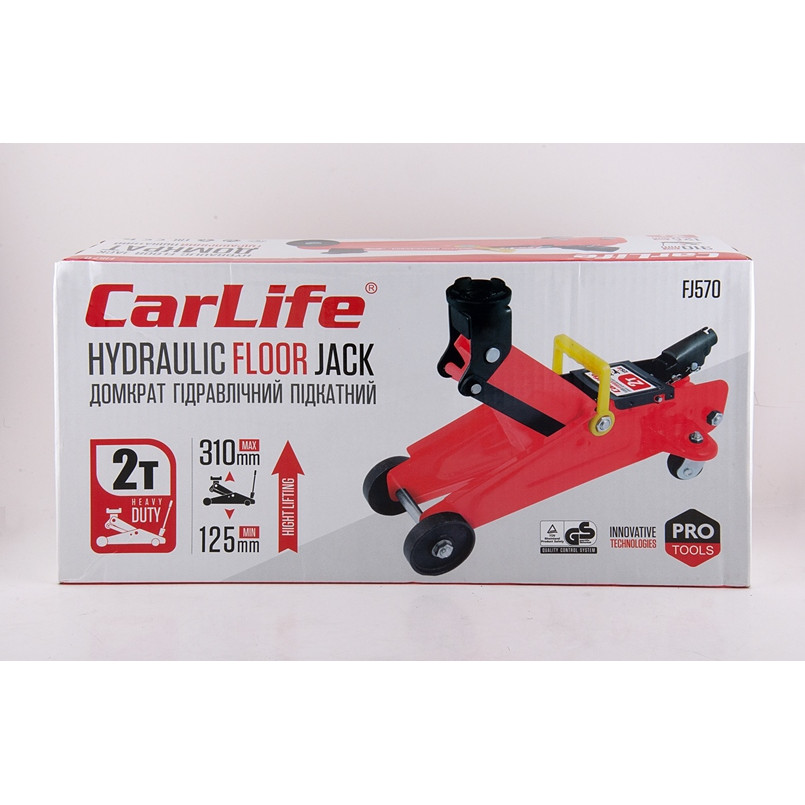 Carlife Домкрат гідравлічний (підкатний) 2т, 125-310мм,карт.уп.