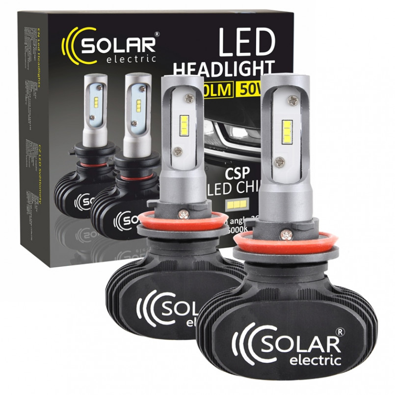 SOLAR LED H11 (9005) 12/24V 6000K 4000Lm 50W Seoul CSP 19x19 50шт.