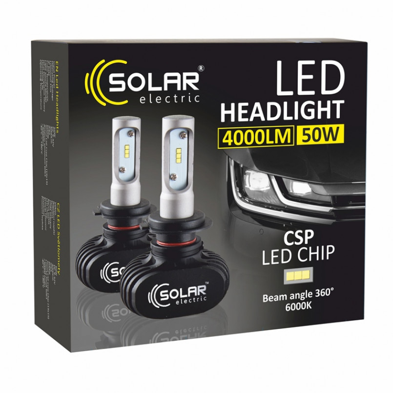 SOLAR LED H11 (9005) 12/24V 6000K 4000Lm 50W Seoul CSP 19x19 50шт.