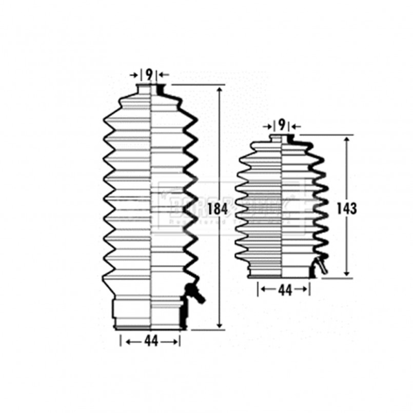 BSG3309 BORG & BECK - Пильовик кермової тяги к-т