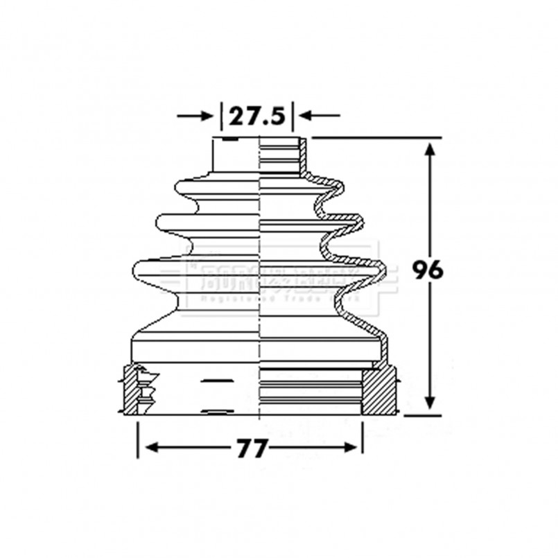BCB6244 BORG & BECK - Пильовик привідного вала