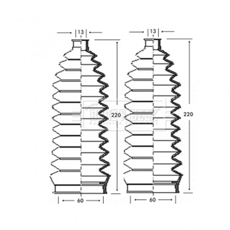 BSG3243 BORG & BECK - Пильовик кермової рейки к-т