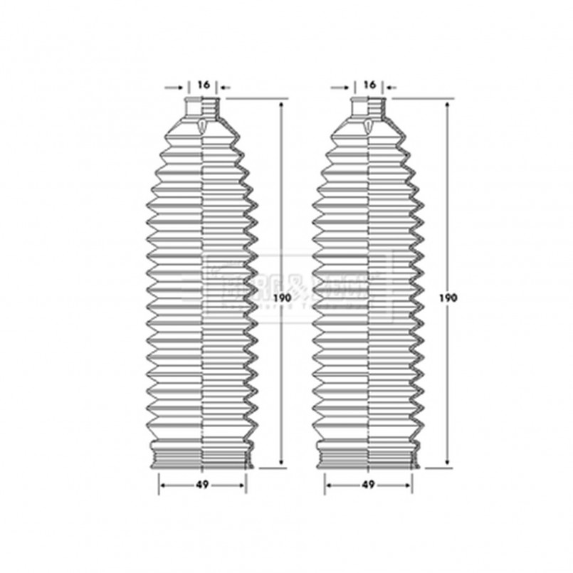 BSG3421 BORG & BECK - Пильовик кермової рейки к-т