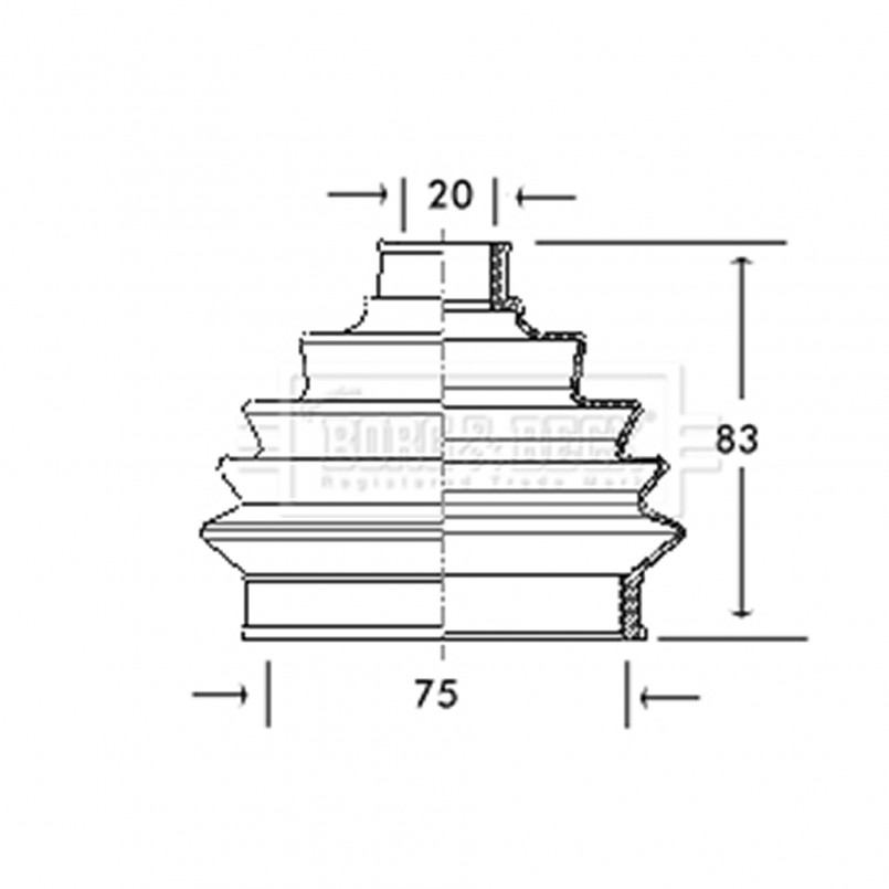 BCB2004 BORG & BECK - Пильовик привідного вала к-т