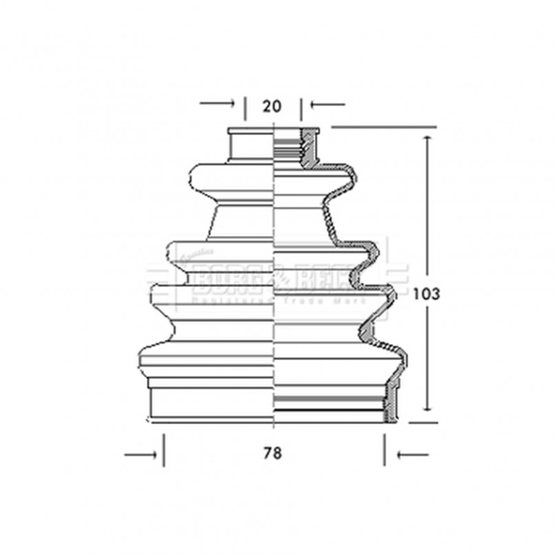 BCB2041 BORG & BECK - Пильовик привідного вала к-т