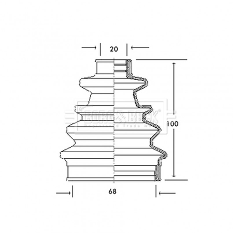 BCB2040 BORG & BECK - Пильовик привідного вала к-т