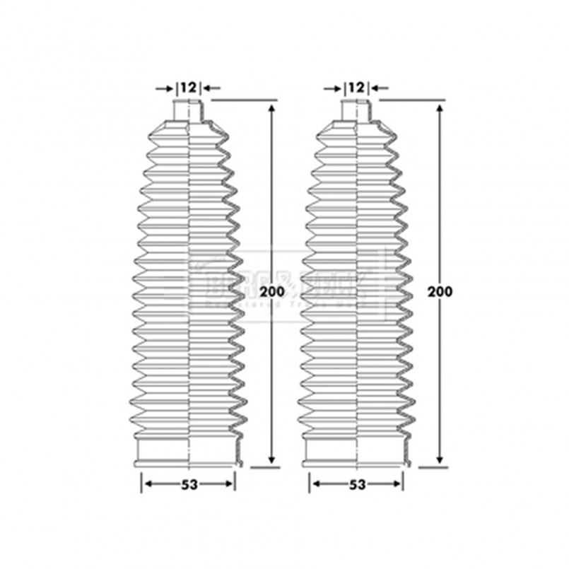 BSG3425 BORG & BECK - Пильовик кермової рейки к-т