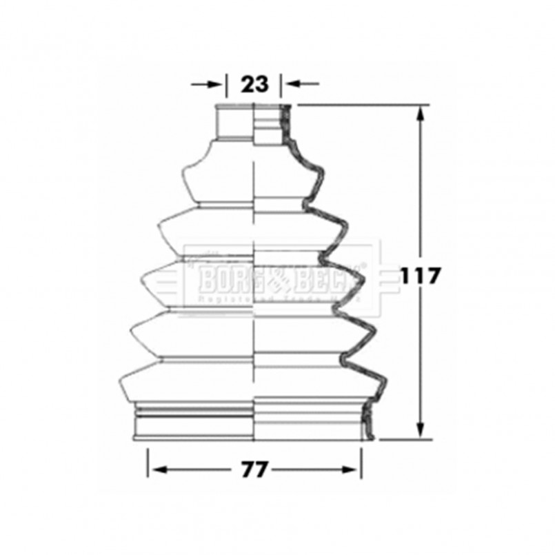 BCB6068 BORG & BECK - Пильовик привідного вала к-т
