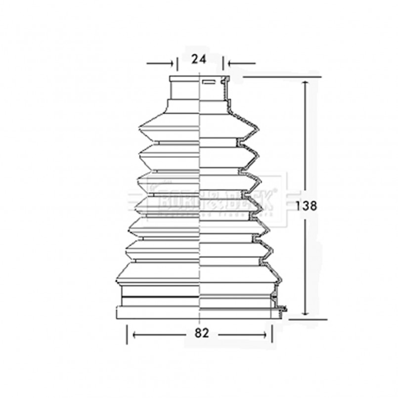 BCB2226 BORG & BECK - Пильовик привідного вала к-т