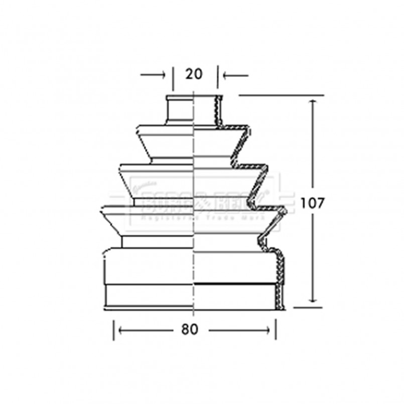 BCB2131 BORG & BECK - Пильовик привідного вала к-т