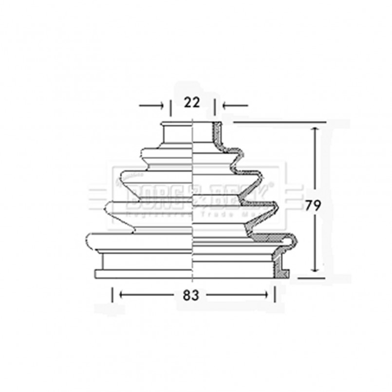 BCB2301 BORG & BECK - Пильовик привідного вала к-т