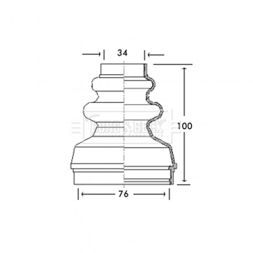 BCB2736 BORG & BECK - Пильовик привідного вала к-т