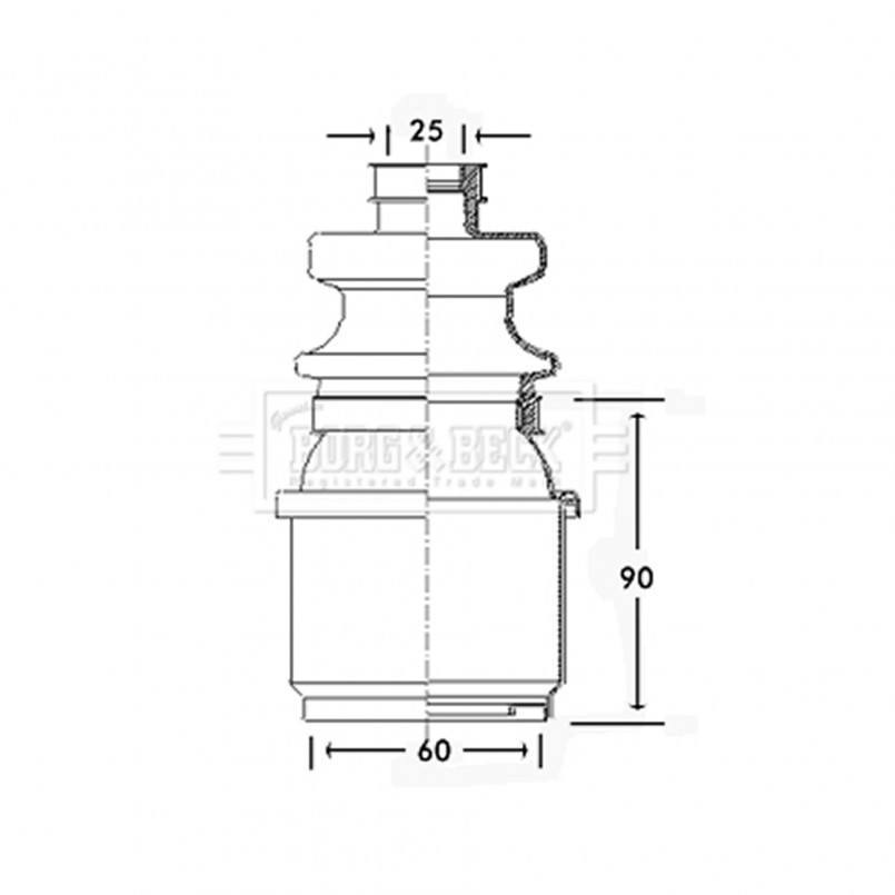 BCB2307 BORG & BECK - Пильовик привідного вала к-т