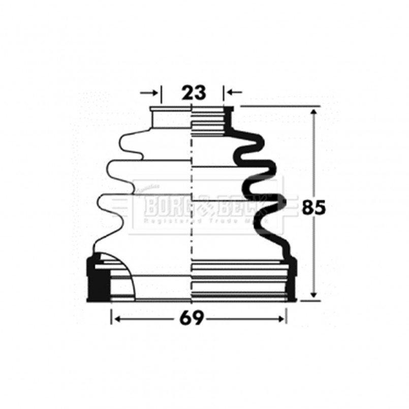 BCB2879 BORG & BECK - Пильовик привідного вала к-т