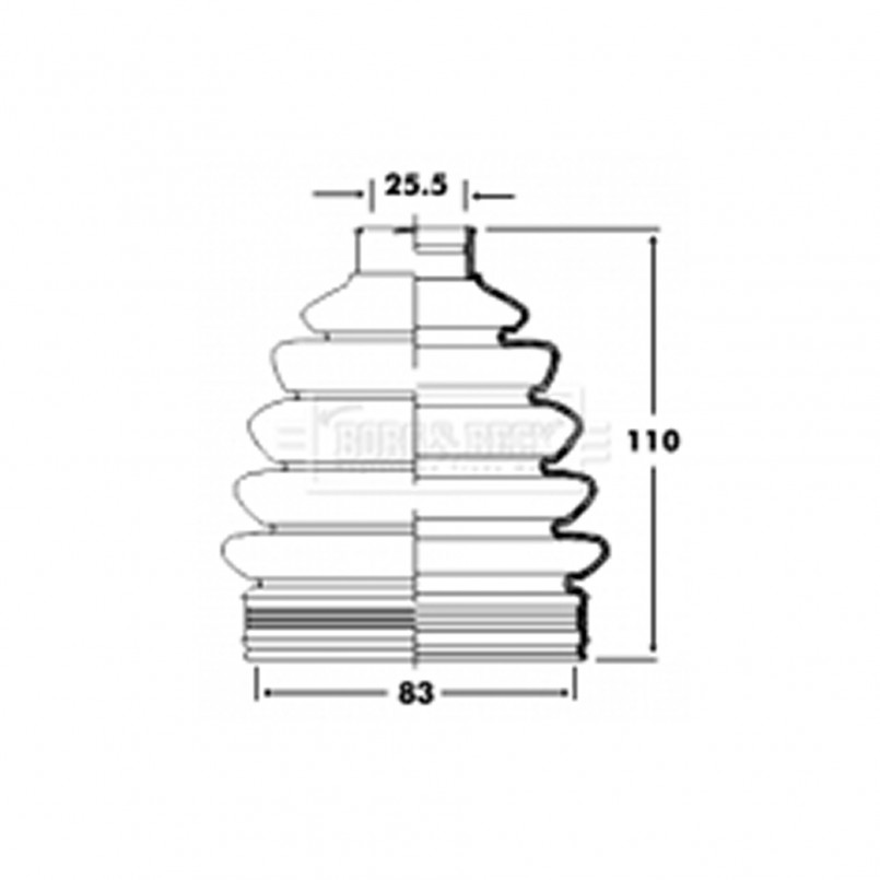BCB2363 BORG & BECK - Пильовик привідного вала к-т