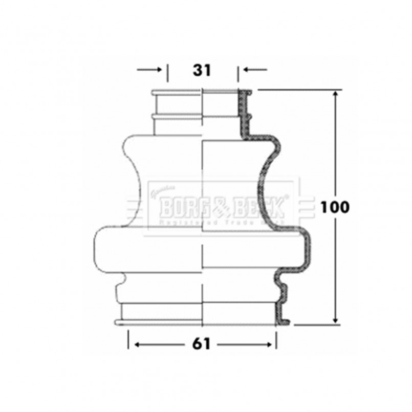 BCB6092 BORG & BECK - Пильовик привідного вала к-т