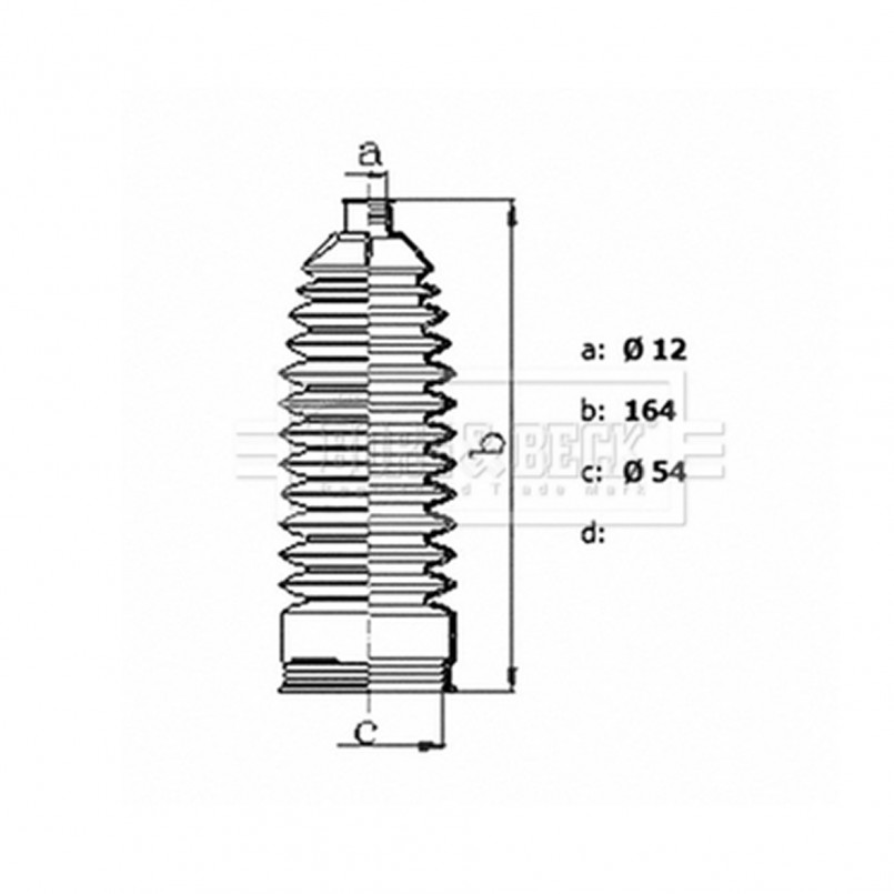 BSG3480 BORG & BECK - Пильовик кермової рейки к-т
