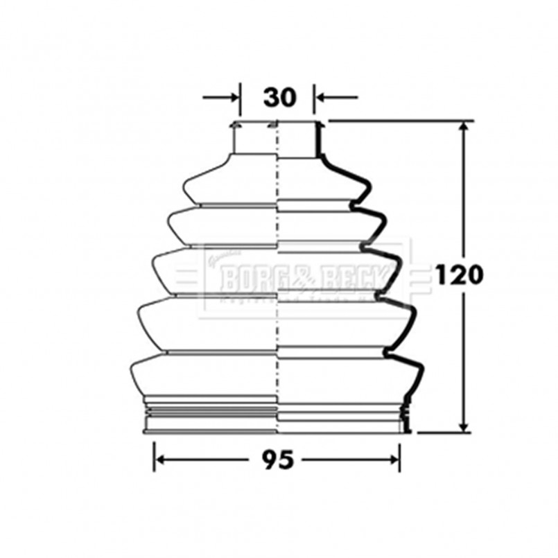 BCB2393 BORG & BECK - Пильовик привідного вала к-т