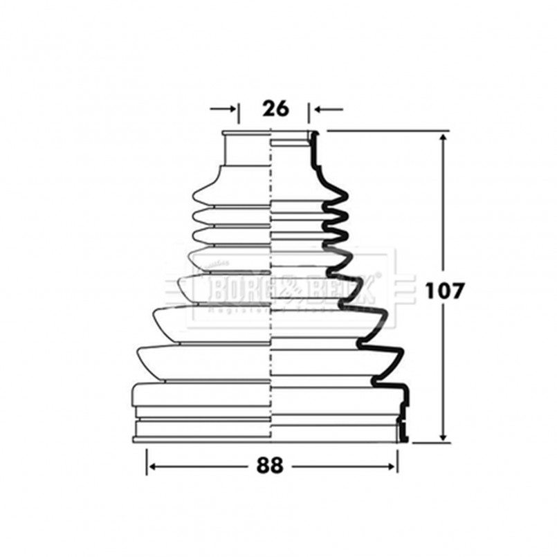 BCB2811 BORG & BECK - Пильовик привідного вала к-т