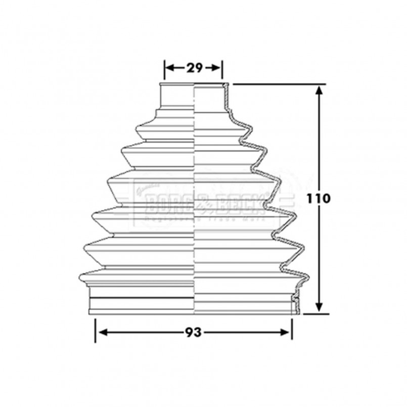 BCB6227 BORG & BECK - Пильовик привідного вала к-т