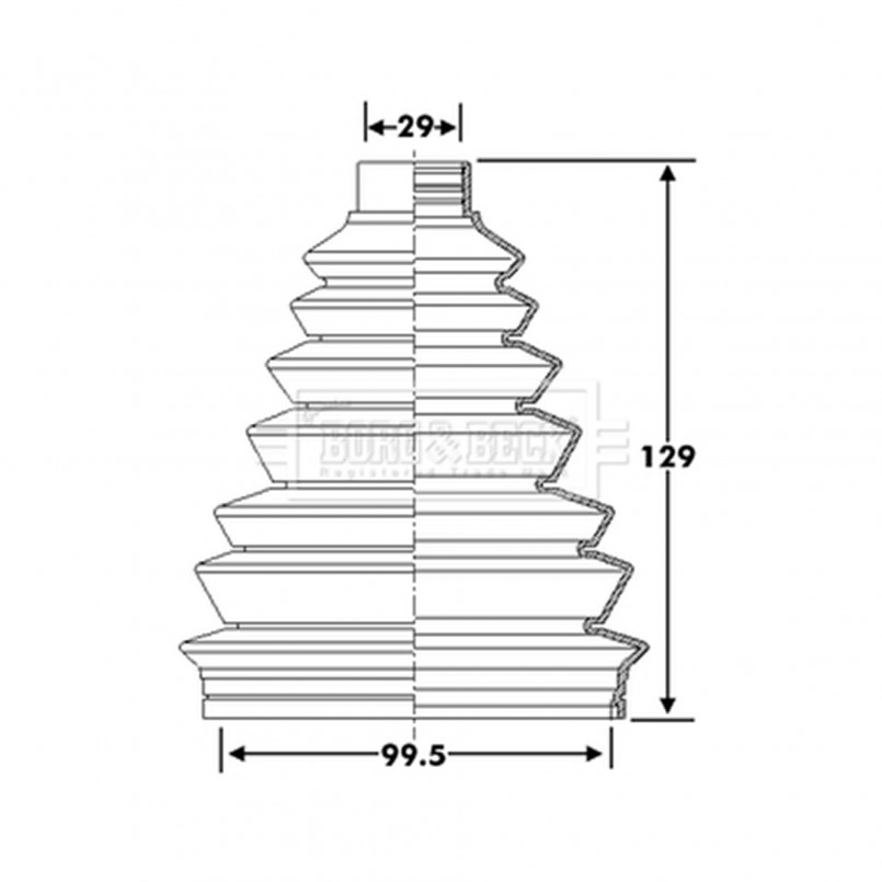 BCB6278 BORG & BECK - Пильовик привідного вала к-т