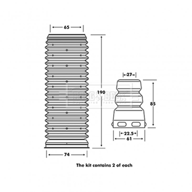 BPK7001 BORG & BECK - Пильвик амортизатора з відбійником к-т
