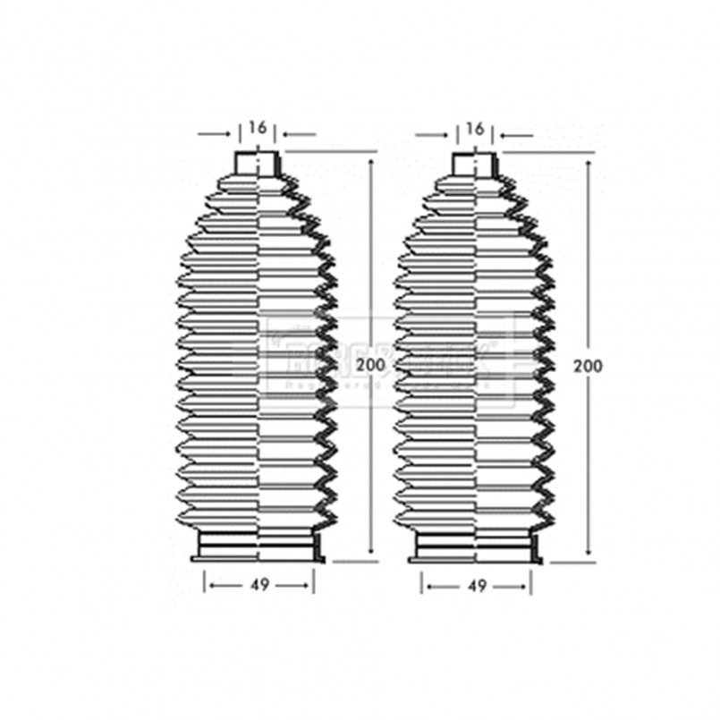 BSG3242 BORG & BECK - Пильовик кермової рейки к-т