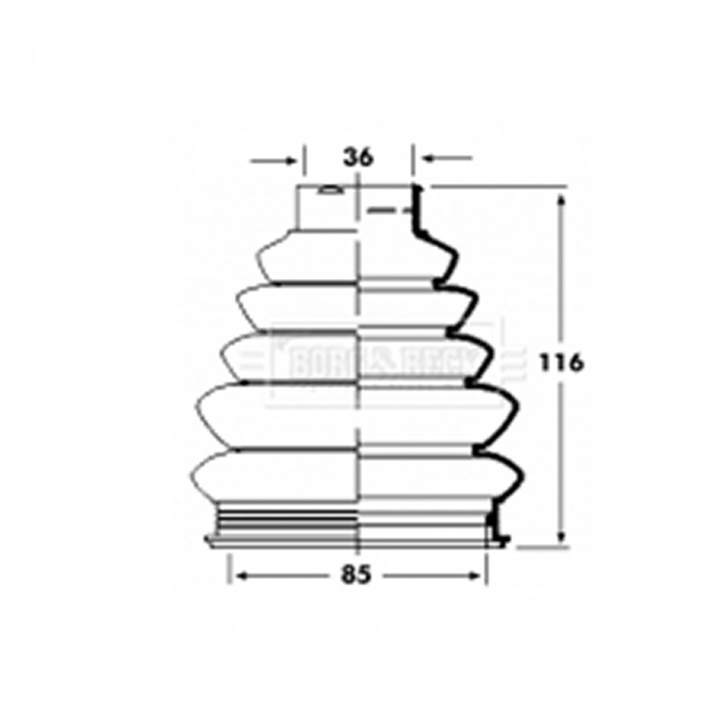 BCB2360 BORG & BECK - Пильовик привідного вала к-т