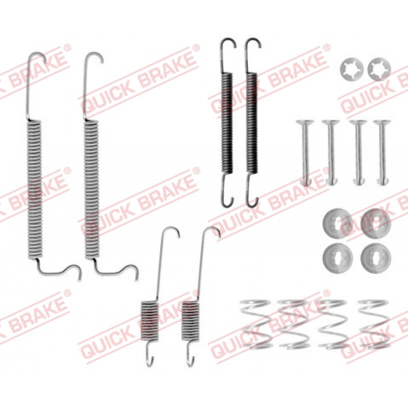 105-0628 QUICK BRAKE Комплект пружинок колодок ручника Opel Corsa A/Kadett D 1.0-1.5TD 79-93 (Delco)