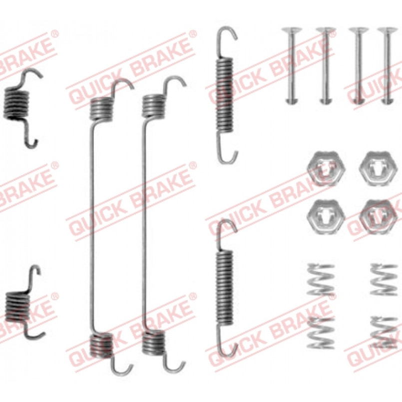 105-0657 QUICK BRAKE Комплект пружинок колодок ручника Renault Megane I -03 (203x38) Bendix
