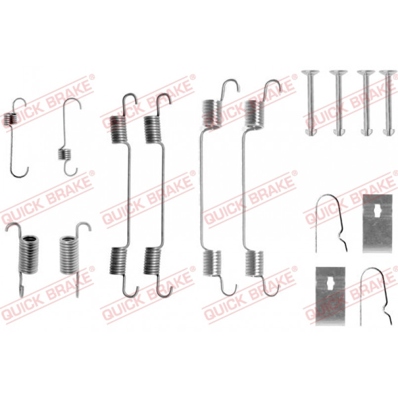 105-0722 QUICK BRAKE Комплект пружинок колодок ручного гальма
