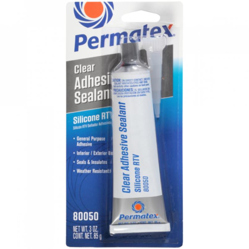 Permatex  CLEAR RTV SILICONE ADHESIVE SEALANT. Силіконовий клей-герметик безбарвний 85 гр. (12шт/уп)