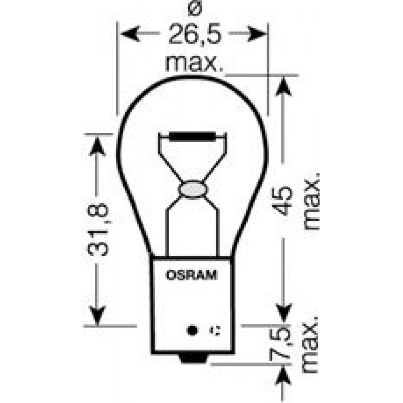 7507-UNV OSRAM Лампа PY21W 12V 21W BAU15s ORIGINAL