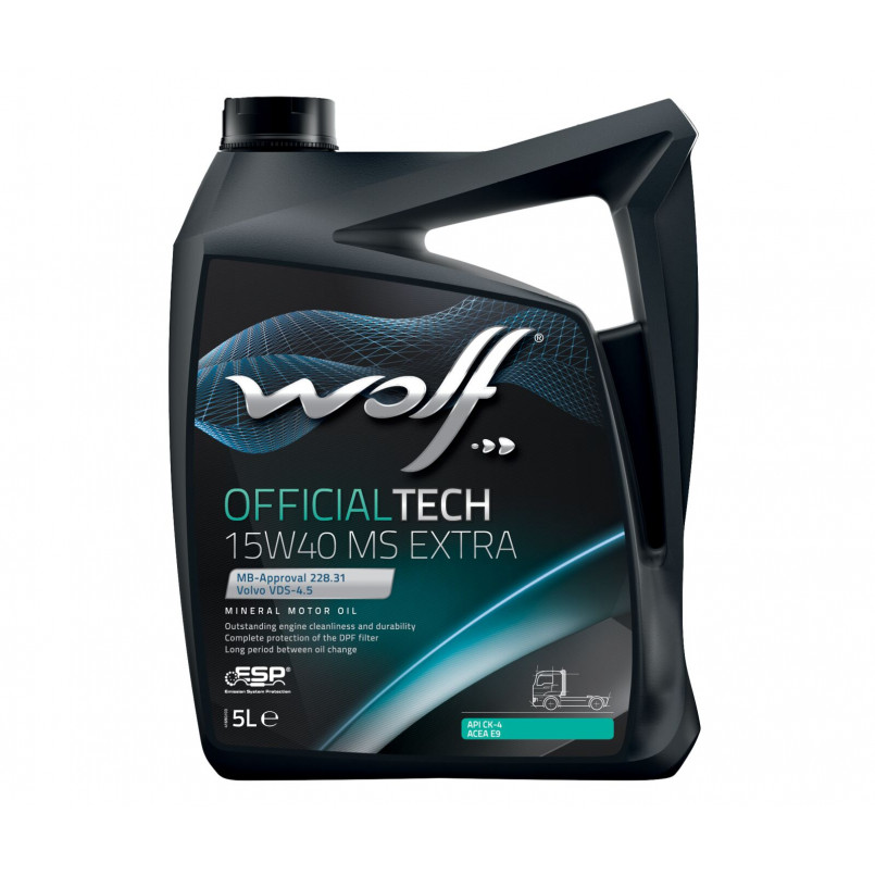 Олива моторна WOLF OFFICIALTECH 15W40 MS EXTRA  5л.