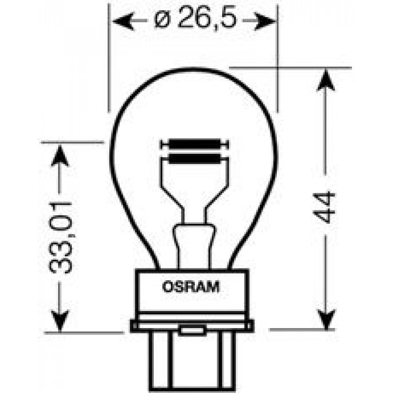 3157-UNV OSRAM Лампа P27/7W 12V 27W W2.5x16q ORIGINAL (10 шт.)