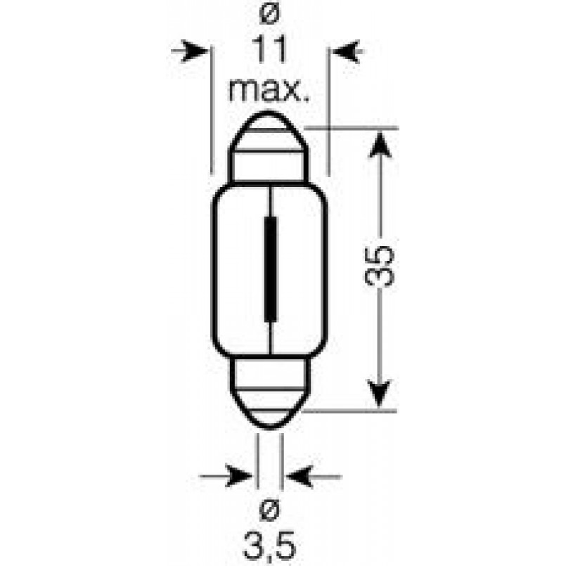 6418-UNV OSRAM Лампа C5W 12V 5W SV8.5-8 ORIGINAL (36 мм)