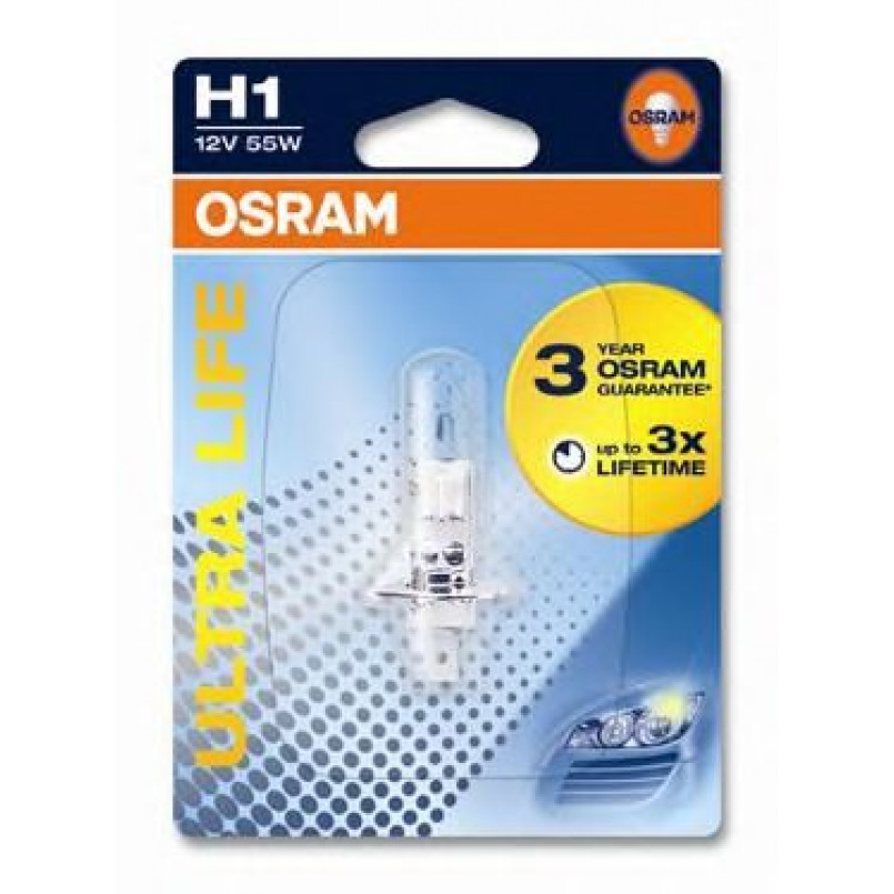 64150ULT-BLI OSRAM Лампа H1 12V 55W 12VP14,5S ULTRA LIFE